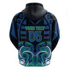 Custom Aotearoa Ngati Ranginui Zip Hoodie New Zealand Traditional Maori Pattern