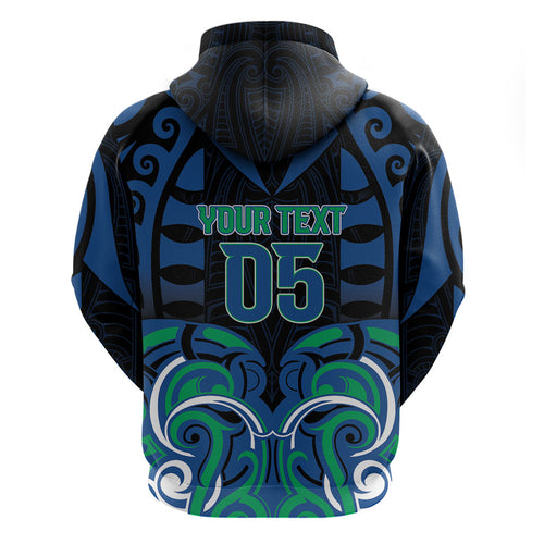 Custom Aotearoa Ngati Ranginui Zip Hoodie New Zealand Traditional Maori Pattern