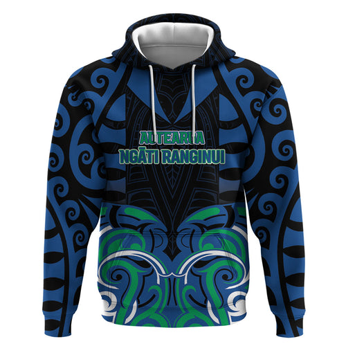 Custom Aotearoa Ngati Ranginui Zip Hoodie New Zealand Traditional Maori Pattern