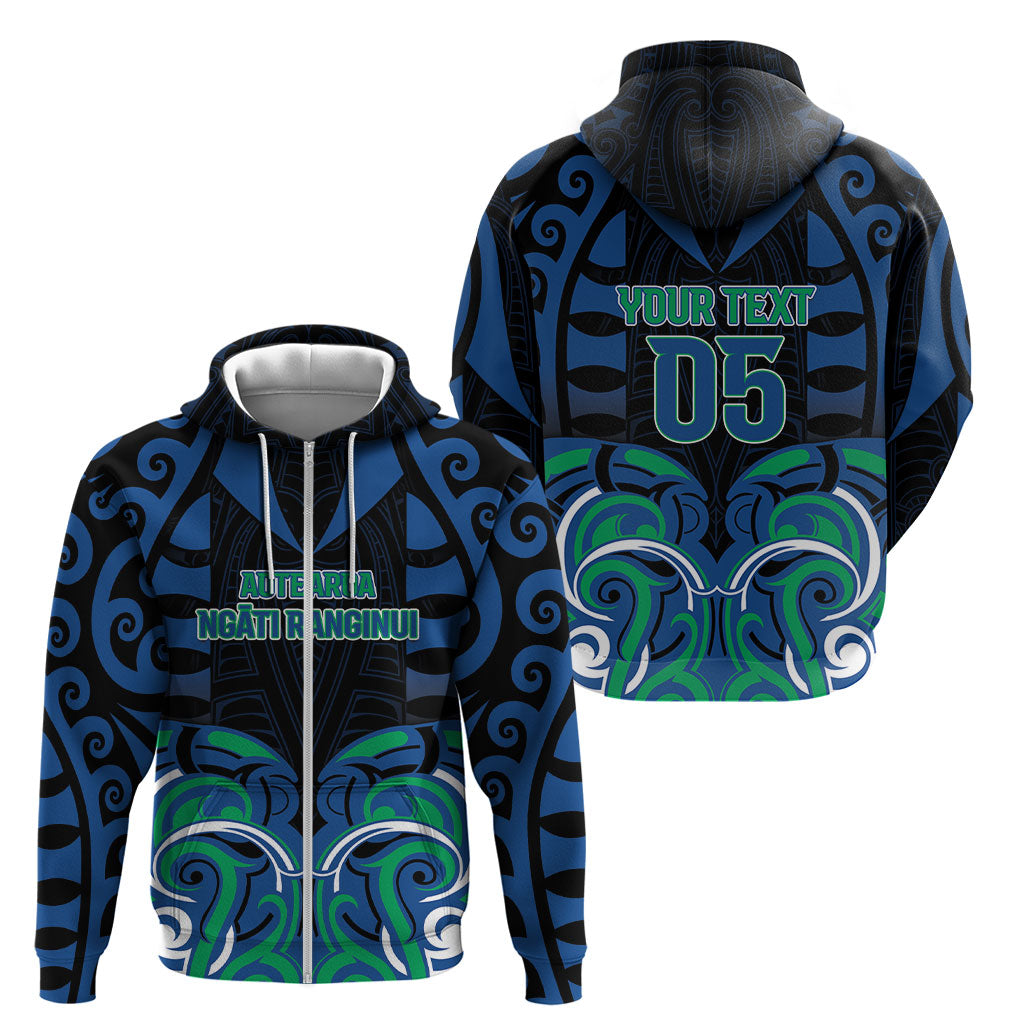 Custom Aotearoa Ngati Ranginui Zip Hoodie New Zealand Traditional Maori Pattern