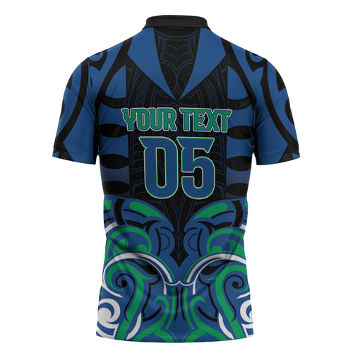 Custom Aotearoa Ngati Ranginui Zipper Polo Shirt New Zealand Traditional Maori Pattern