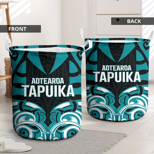 Aotearoa Tapuika Laundry Basket New Zealand Traditional Maori Pattern
