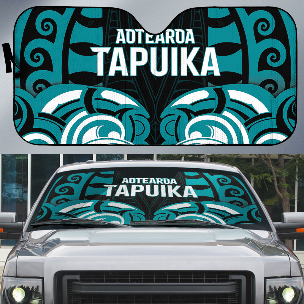 Aotearoa Tapuika Auto Sun Shade New Zealand Traditional Maori Pattern