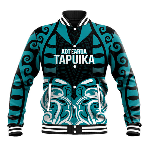 Custom Aotearoa Tapuika Baseball Jacket New Zealand Traditional Maori Pattern