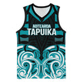 Custom Aotearoa Tapuika Basketball Jersey New Zealand Traditional Maori Pattern