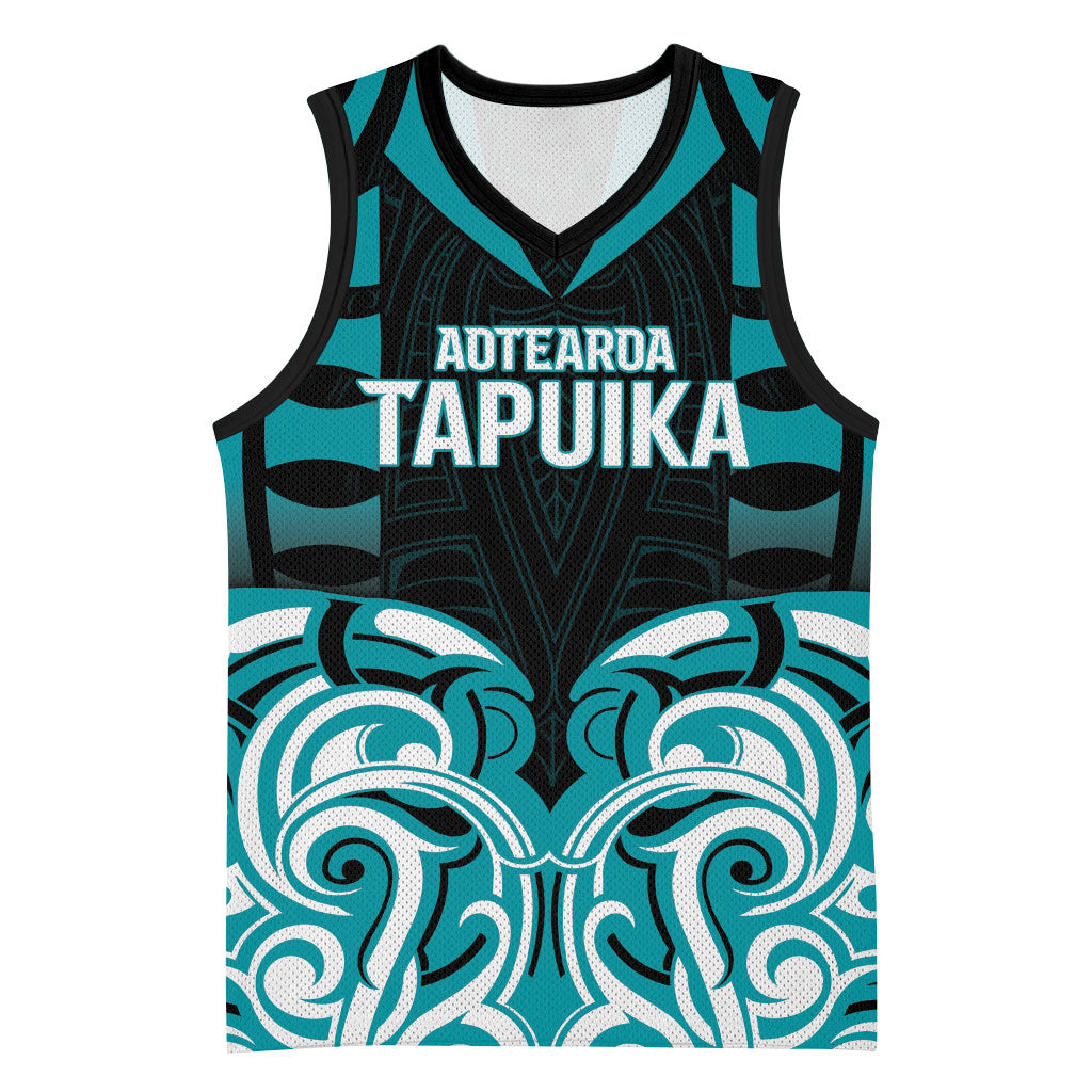 Custom Aotearoa Tapuika Basketball Jersey New Zealand Traditional Maori Pattern