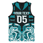 Custom Aotearoa Tapuika Basketball Jersey New Zealand Traditional Maori Pattern
