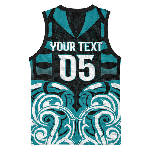 Custom Aotearoa Tapuika Basketball Jersey New Zealand Traditional Maori Pattern
