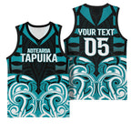 Custom Aotearoa Tapuika Basketball Jersey New Zealand Traditional Maori Pattern