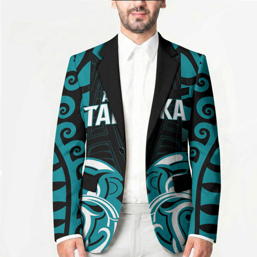Custom Aotearoa Tapuika Blazer New Zealand Traditional Maori Pattern