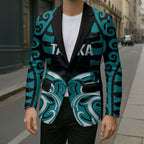 Custom Aotearoa Tapuika Blazer New Zealand Traditional Maori Pattern