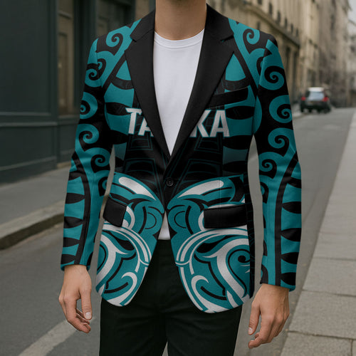 Custom Aotearoa Tapuika Blazer New Zealand Traditional Maori Pattern