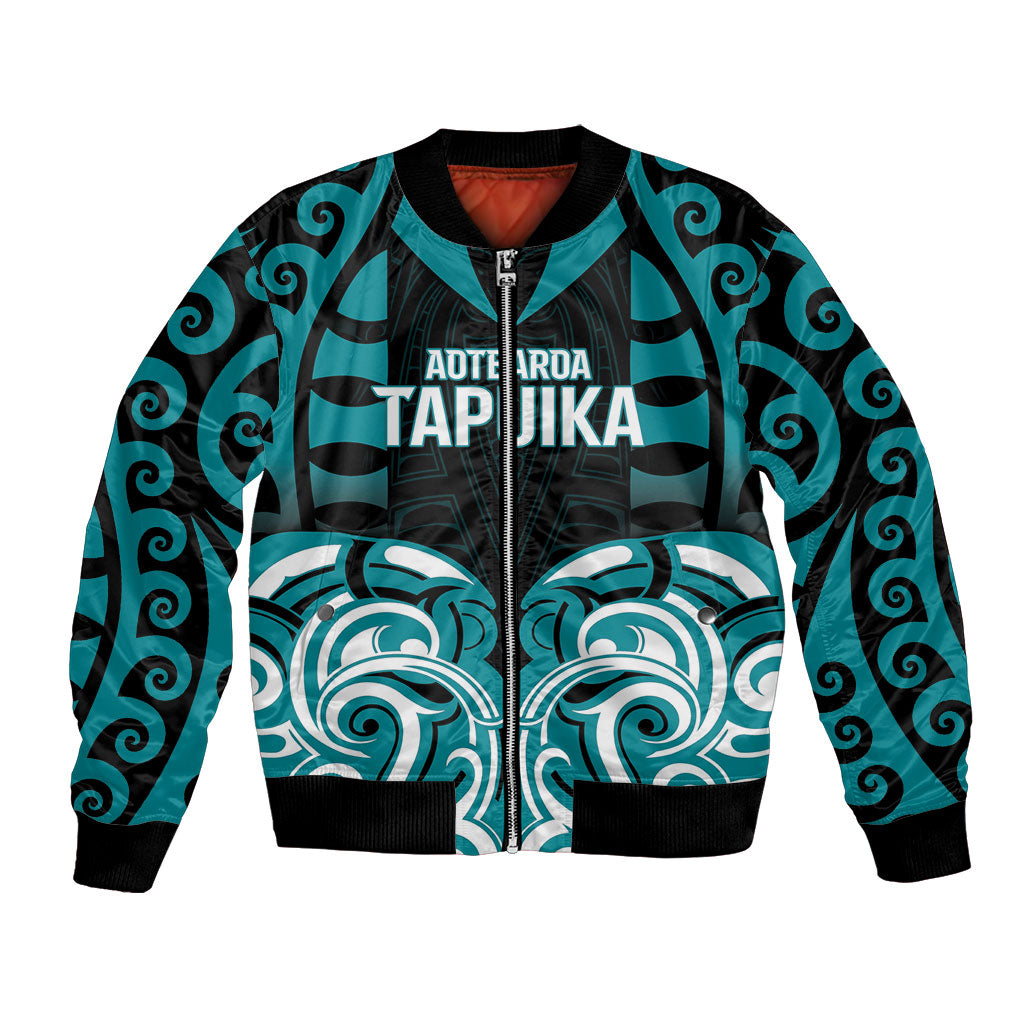 Custom Aotearoa Tapuika Bomber Jacket New Zealand Traditional Maori Pattern