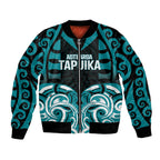 Custom Aotearoa Tapuika Bomber Jacket New Zealand Traditional Maori Pattern