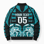 Custom Aotearoa Tapuika Bomber Puffer Jacket New Zealand Traditional Maori Pattern