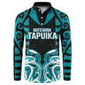 Custom Aotearoa Tapuika Button Sweatshirt New Zealand Traditional Maori Pattern
