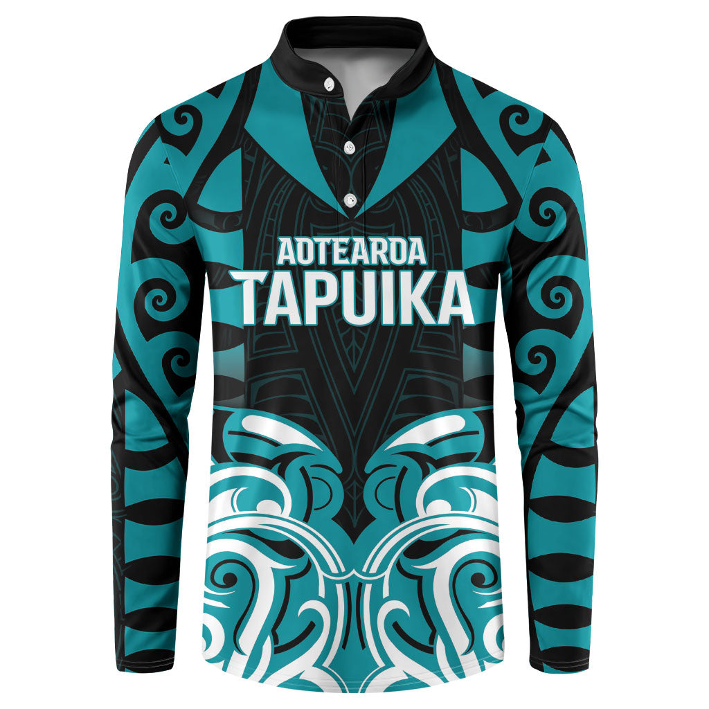 Custom Aotearoa Tapuika Button Sweatshirt New Zealand Traditional Maori Pattern