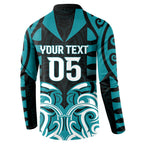 Custom Aotearoa Tapuika Button Sweatshirt New Zealand Traditional Maori Pattern