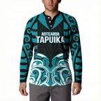 Custom Aotearoa Tapuika Button Sweatshirt New Zealand Traditional Maori Pattern