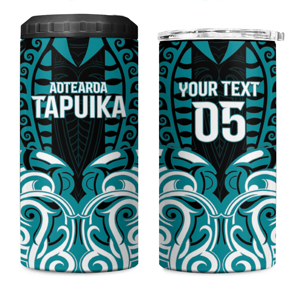 Custom Aotearoa Tapuika 4 in 1 Can Cooler Tumbler New Zealand Traditional Maori Pattern