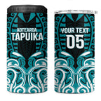 Custom Aotearoa Tapuika 4 in 1 Can Cooler Tumbler New Zealand Traditional Maori Pattern