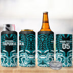 Custom Aotearoa Tapuika 4 in 1 Can Cooler Tumbler New Zealand Traditional Maori Pattern