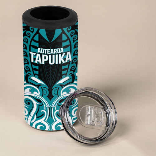 Custom Aotearoa Tapuika 4 in 1 Can Cooler Tumbler New Zealand Traditional Maori Pattern