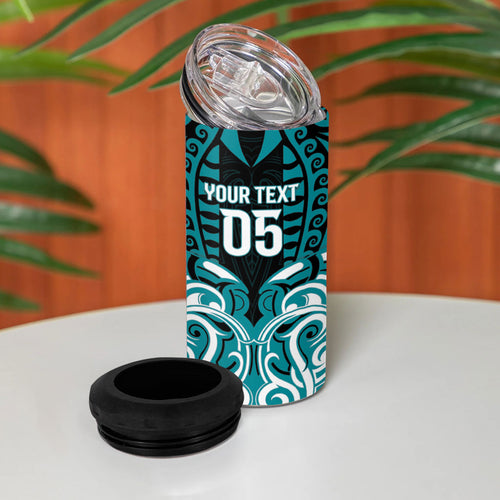 Custom Aotearoa Tapuika 4 in 1 Can Cooler Tumbler New Zealand Traditional Maori Pattern