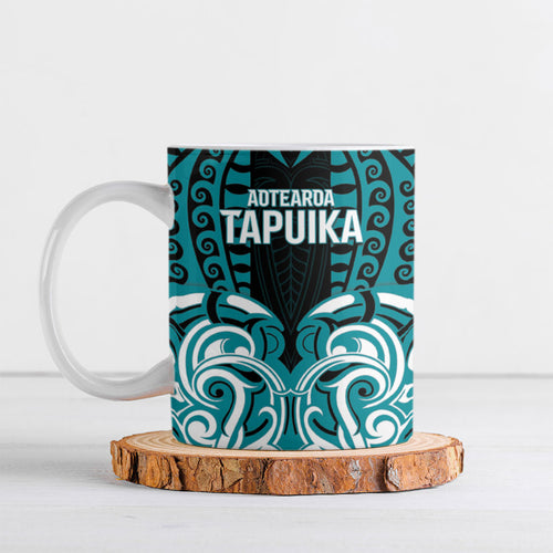 Custom Aotearoa Tapuika Ceramic Mug New Zealand Traditional Maori Pattern