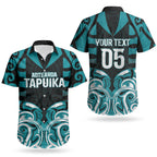 Custom Aotearoa Tapuika Couples Matching Off Shoulder Maxi Dress and Hawaiian Shirt New Zealand Traditional Maori Pattern