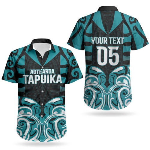 Custom Aotearoa Tapuika Couples Matching Off Shoulder Maxi Dress and Hawaiian Shirt New Zealand Traditional Maori Pattern