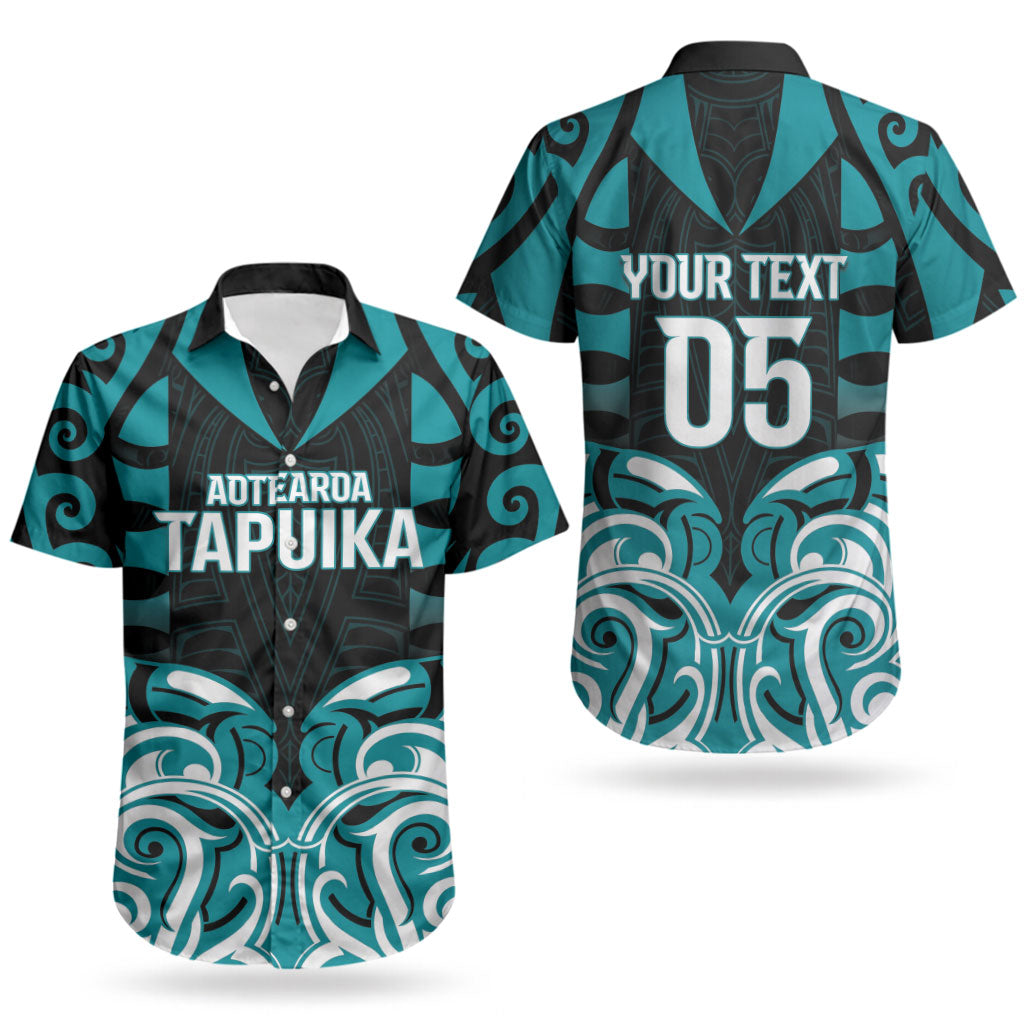 Custom Aotearoa Tapuika Couples Matching Off The Shoulder Long Sleeve Dress and Hawaiian Shirt New Zealand Traditional Maori Pattern
