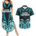 Custom Aotearoa Tapuika Couples Matching Summer Maxi Dress and Hawaiian Shirt New Zealand Traditional Maori Pattern
