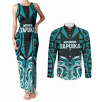 Custom Aotearoa Tapuika Couples Matching Tank Maxi Dress and Long Sleeve Button Shirt New Zealand Traditional Maori Pattern