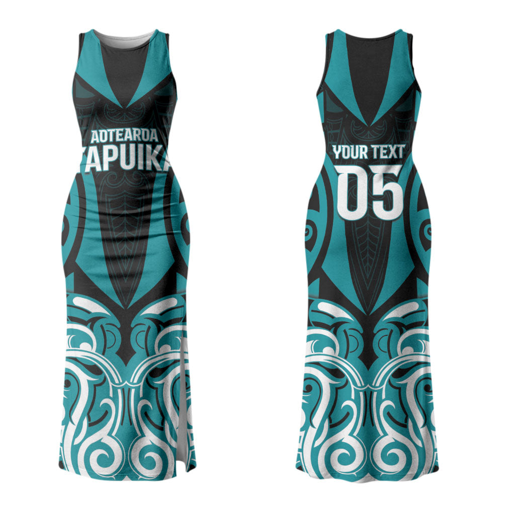 Custom Aotearoa Tapuika Couples Matching Tank Maxi Dress and Long Sleeve Button Shirt New Zealand Traditional Maori Pattern