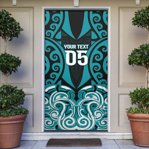 Custom Aotearoa Tapuika Door Cover New Zealand Traditional Maori Pattern