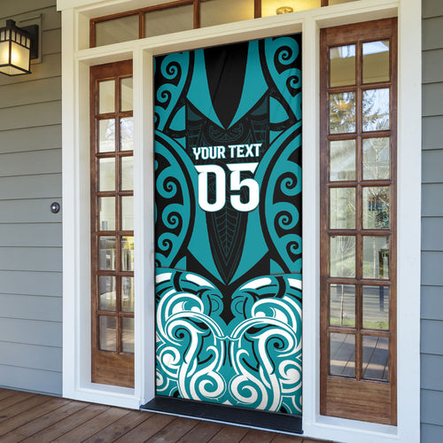 Custom Aotearoa Tapuika Door Cover New Zealand Traditional Maori Pattern