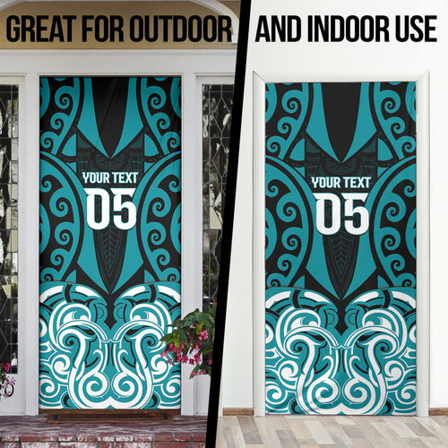 Custom Aotearoa Tapuika Door Cover New Zealand Traditional Maori Pattern