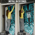 Custom Aotearoa Tapuika Door Cover New Zealand Traditional Maori Pattern