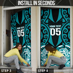 Custom Aotearoa Tapuika Door Cover New Zealand Traditional Maori Pattern