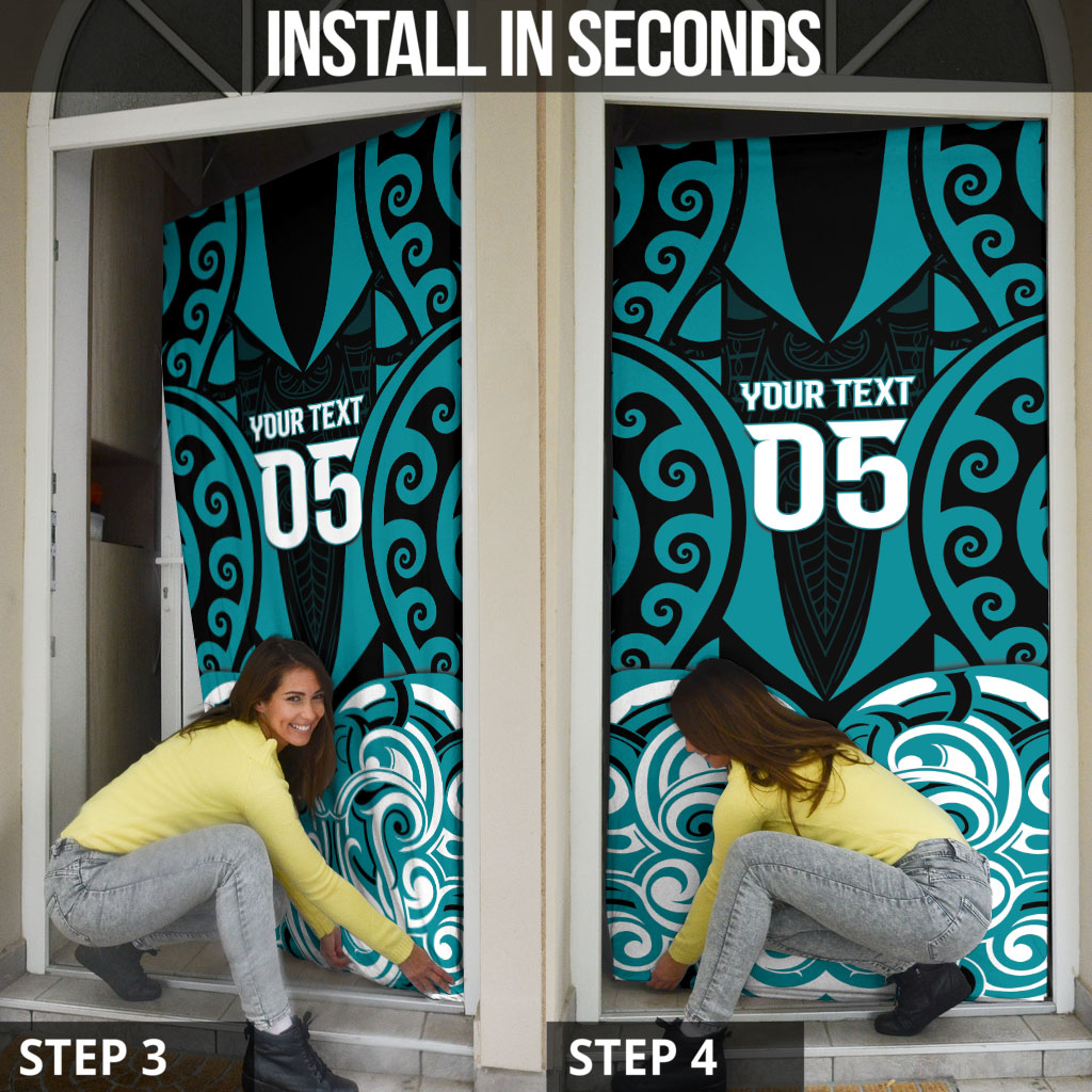 Custom Aotearoa Tapuika Door Cover New Zealand Traditional Maori Pattern