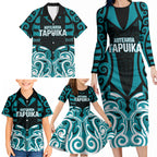 Custom Aotearoa Tapuika Family Matching Long Sleeve Bodycon Dress and Hawaiian Shirt New Zealand Traditional Maori Pattern