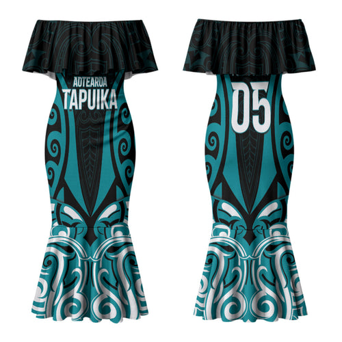 Custom Aotearoa Tapuika Family Matching Mermaid Dress and Hawaiian Shirt New Zealand Traditional Maori Pattern