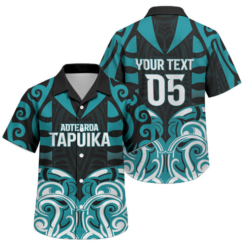 Custom Aotearoa Tapuika Family Matching Off The Shoulder Long Sleeve Dress and Hawaiian Shirt New Zealand Traditional Maori Pattern