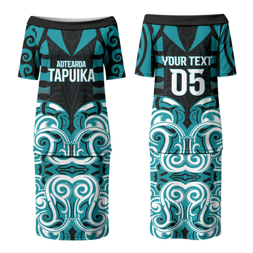 Custom Aotearoa Tapuika Family Matching Puletasi and Hawaiian Shirt New Zealand Traditional Maori Pattern