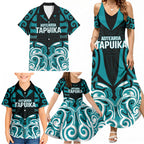 Custom Aotearoa Tapuika Family Matching Summer Maxi Dress and Hawaiian Shirt New Zealand Traditional Maori Pattern