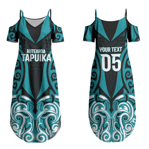 Custom Aotearoa Tapuika Family Matching Summer Maxi Dress and Hawaiian Shirt New Zealand Traditional Maori Pattern