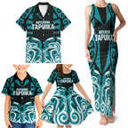 Custom Aotearoa Tapuika Family Matching Tank Maxi Dress and Hawaiian Shirt New Zealand Traditional Maori Pattern