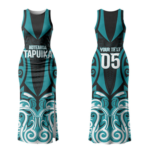 Custom Aotearoa Tapuika Family Matching Tank Maxi Dress and Hawaiian Shirt New Zealand Traditional Maori Pattern