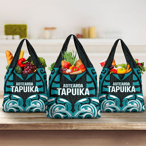 Aotearoa Tapuika Grocery Bag New Zealand Traditional Maori Pattern